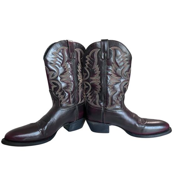 Laredo Burgundy Western Cowboy Boots Pointed Toe Men's US 11 D Style 68458 - Picture 3 of 9